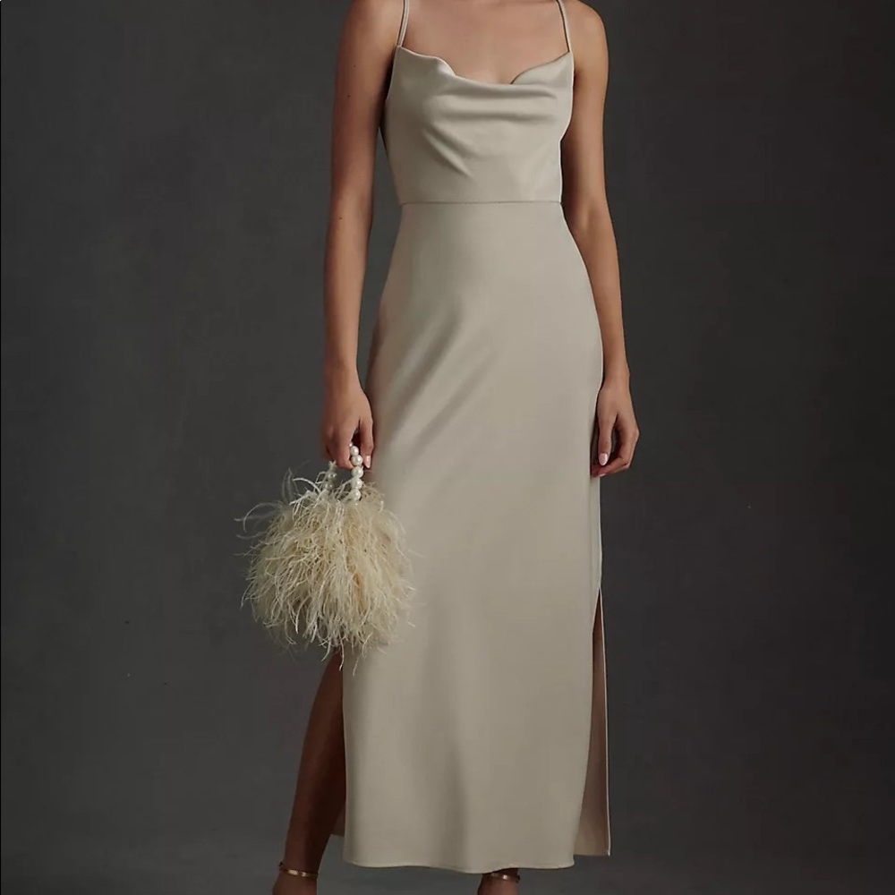 CALI SATIN CHARMEUSE MIDI DRESS size 4